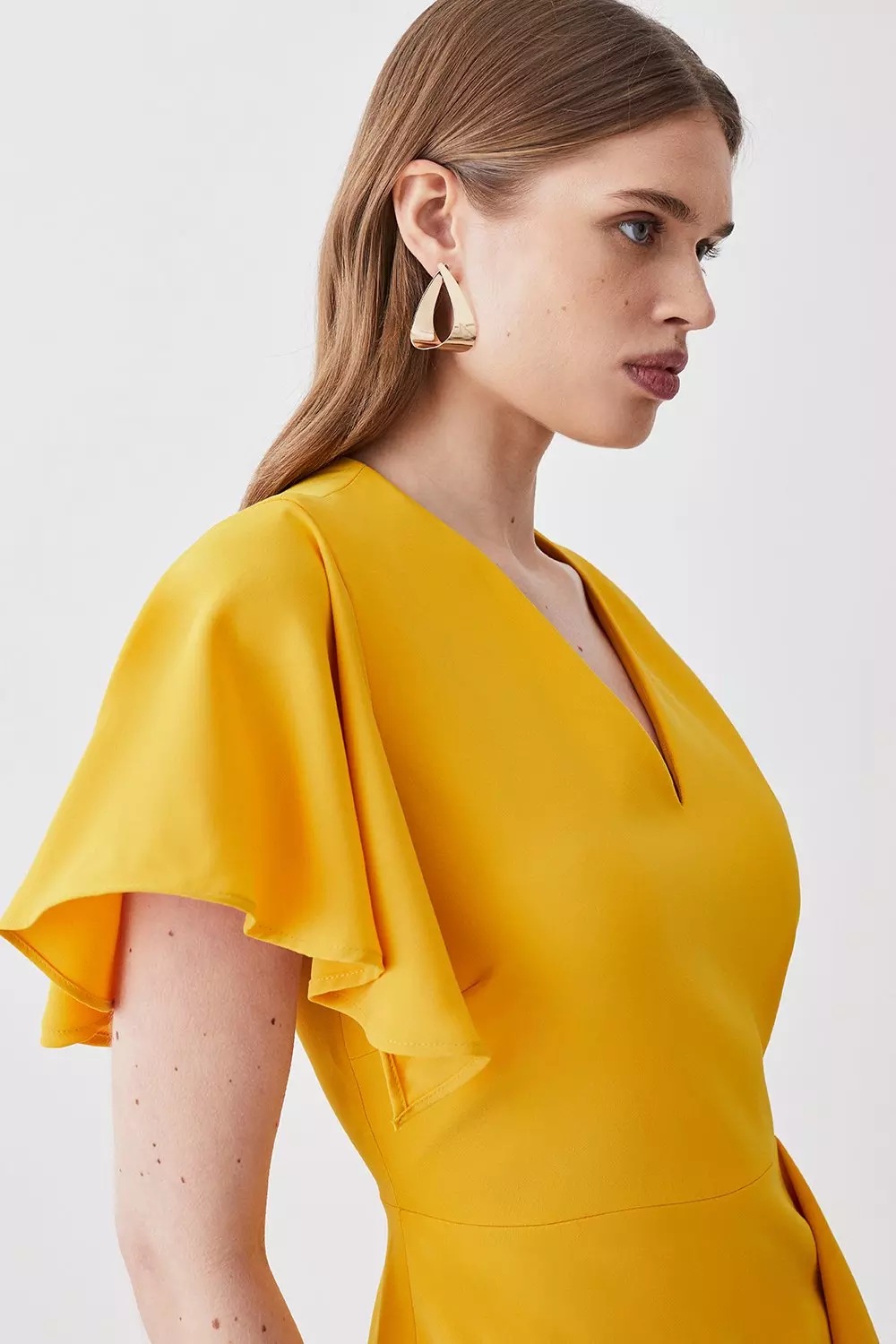 Karen millen discount yellow midi dress