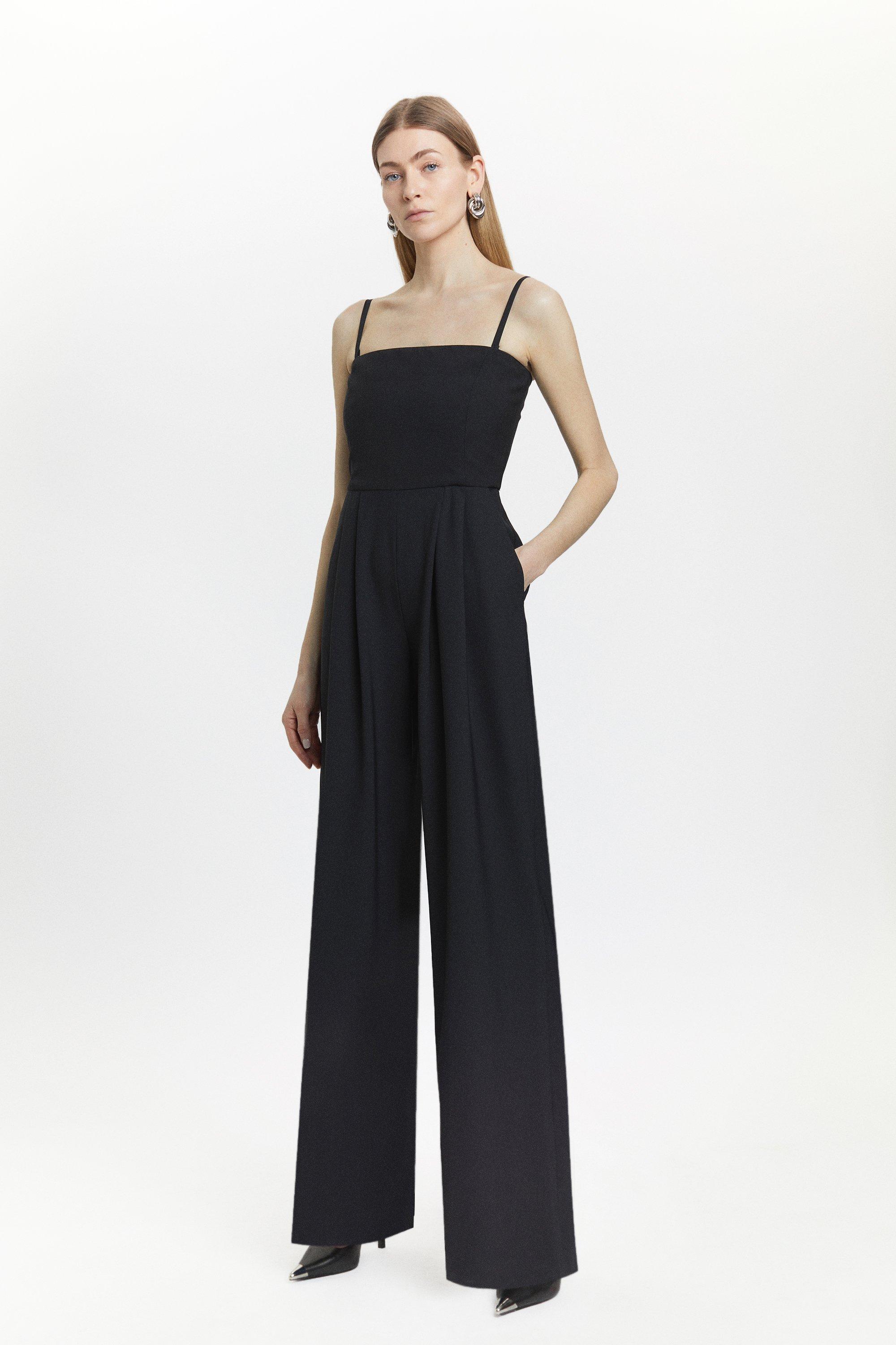 Petite Fluid Tailored Wide Leg Jumpsuit