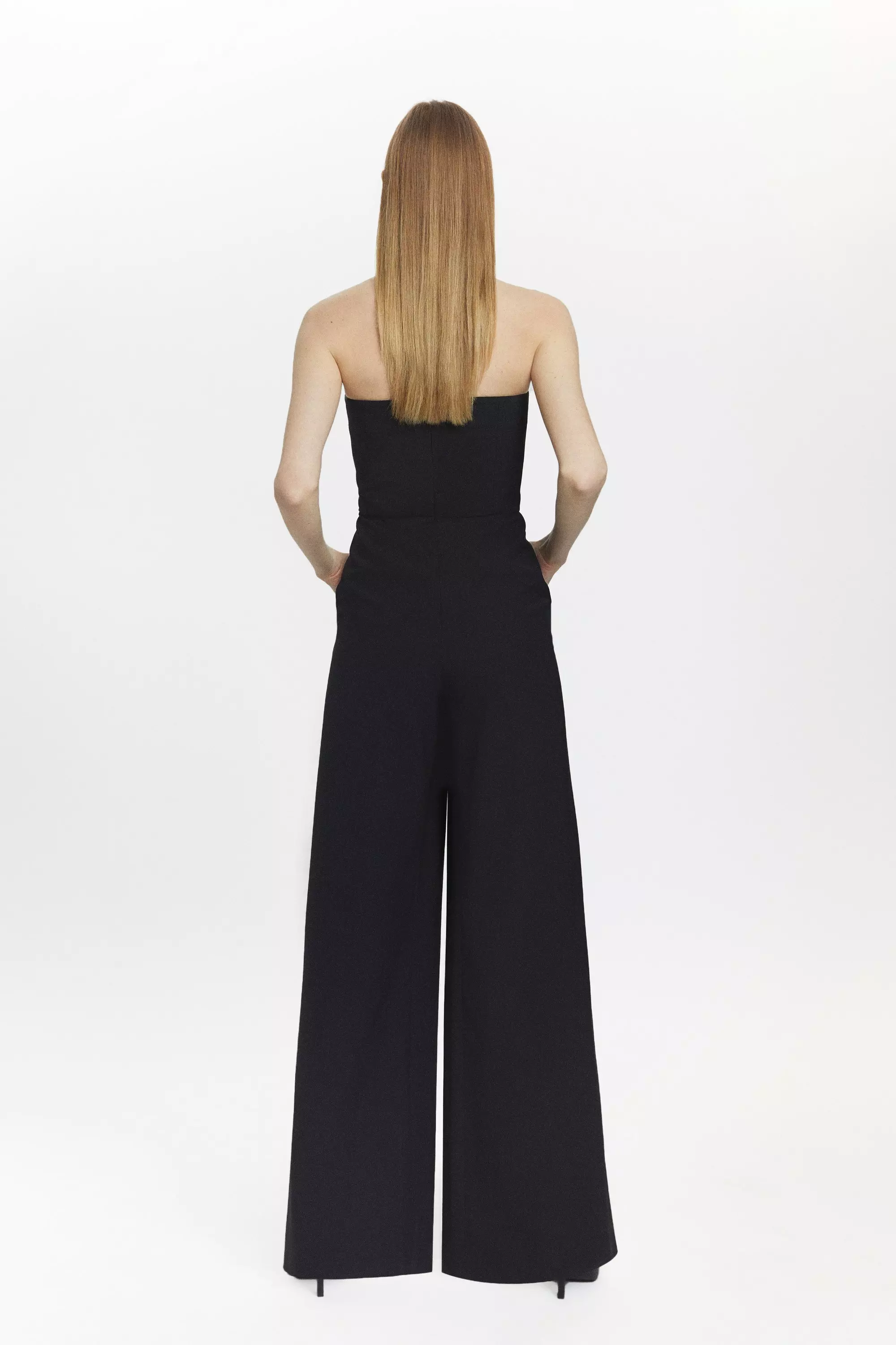 Bandeau jumpsuit best sale wide leg