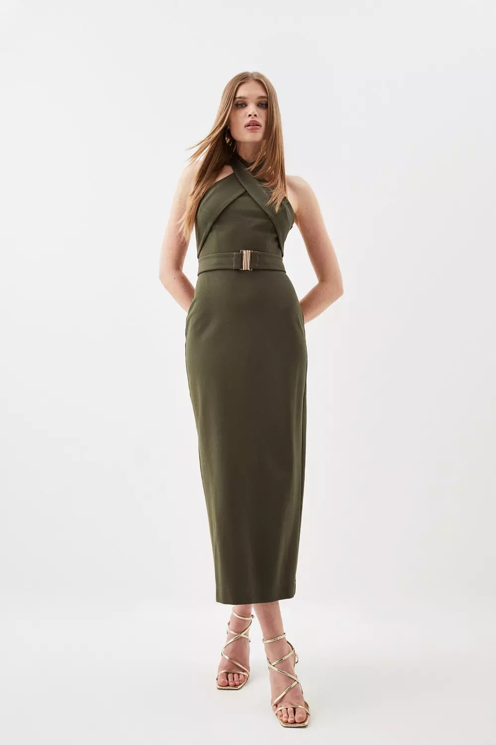 Karen millen shop halterneck midi dress