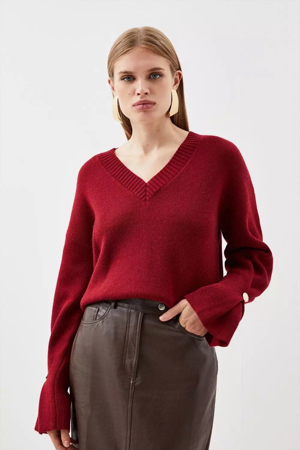 Alpaca Oversize Sweater for Women, Wool Cable Knit Top, Light