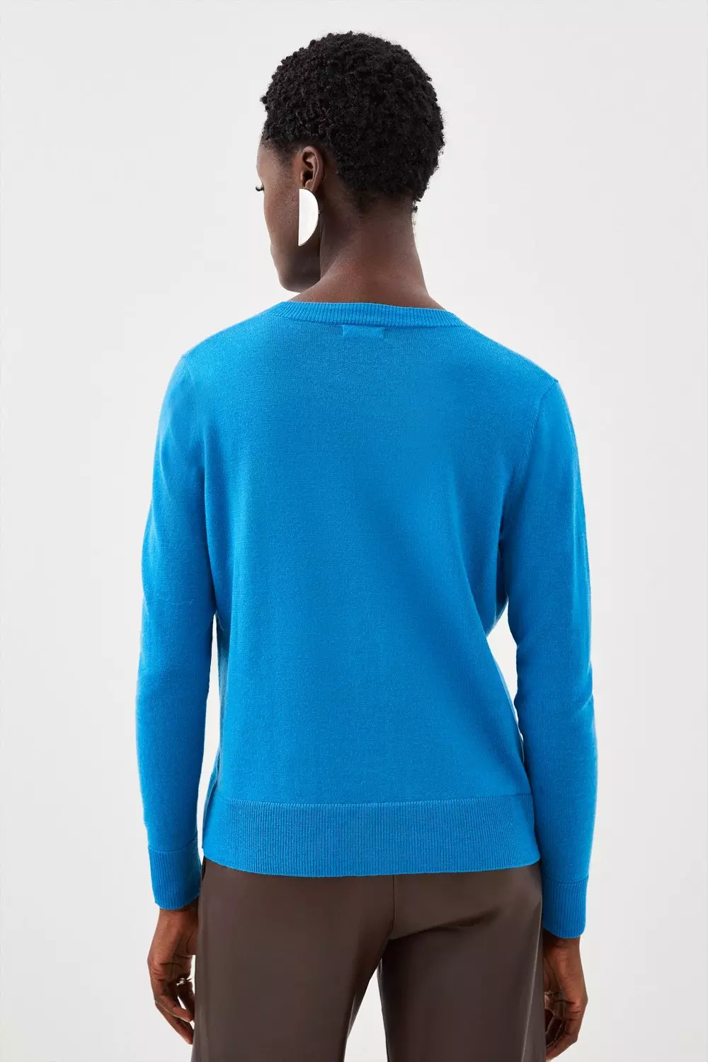 Cashmere and Merino Crew Neck Knitted Sweater