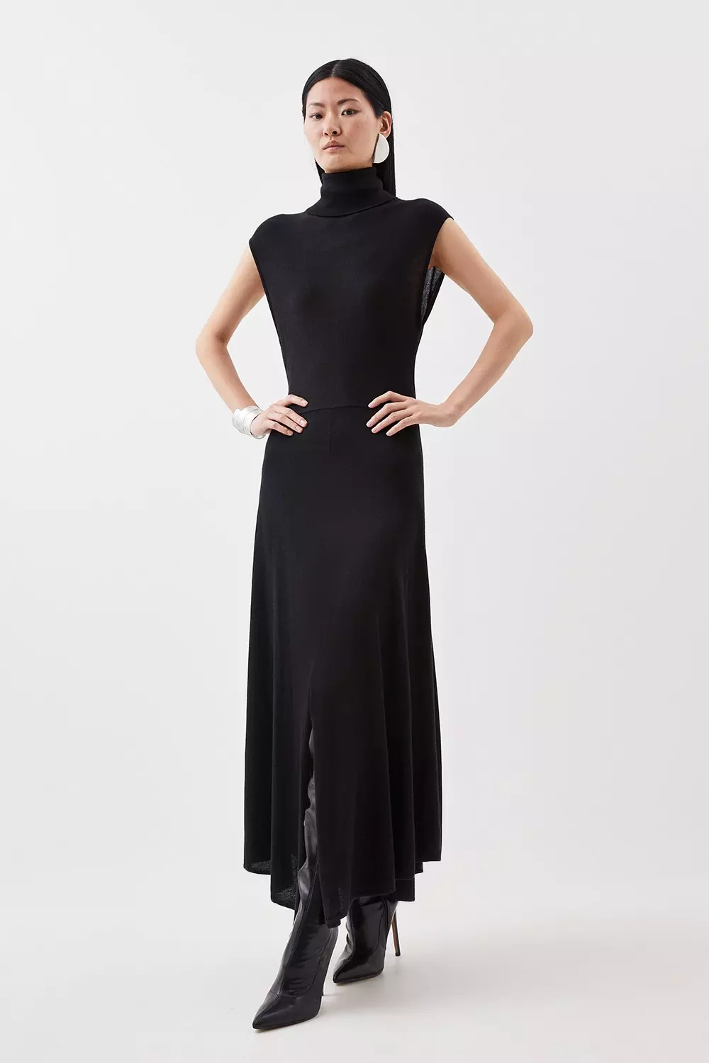 Black turtleneck hotsell sleeveless dress