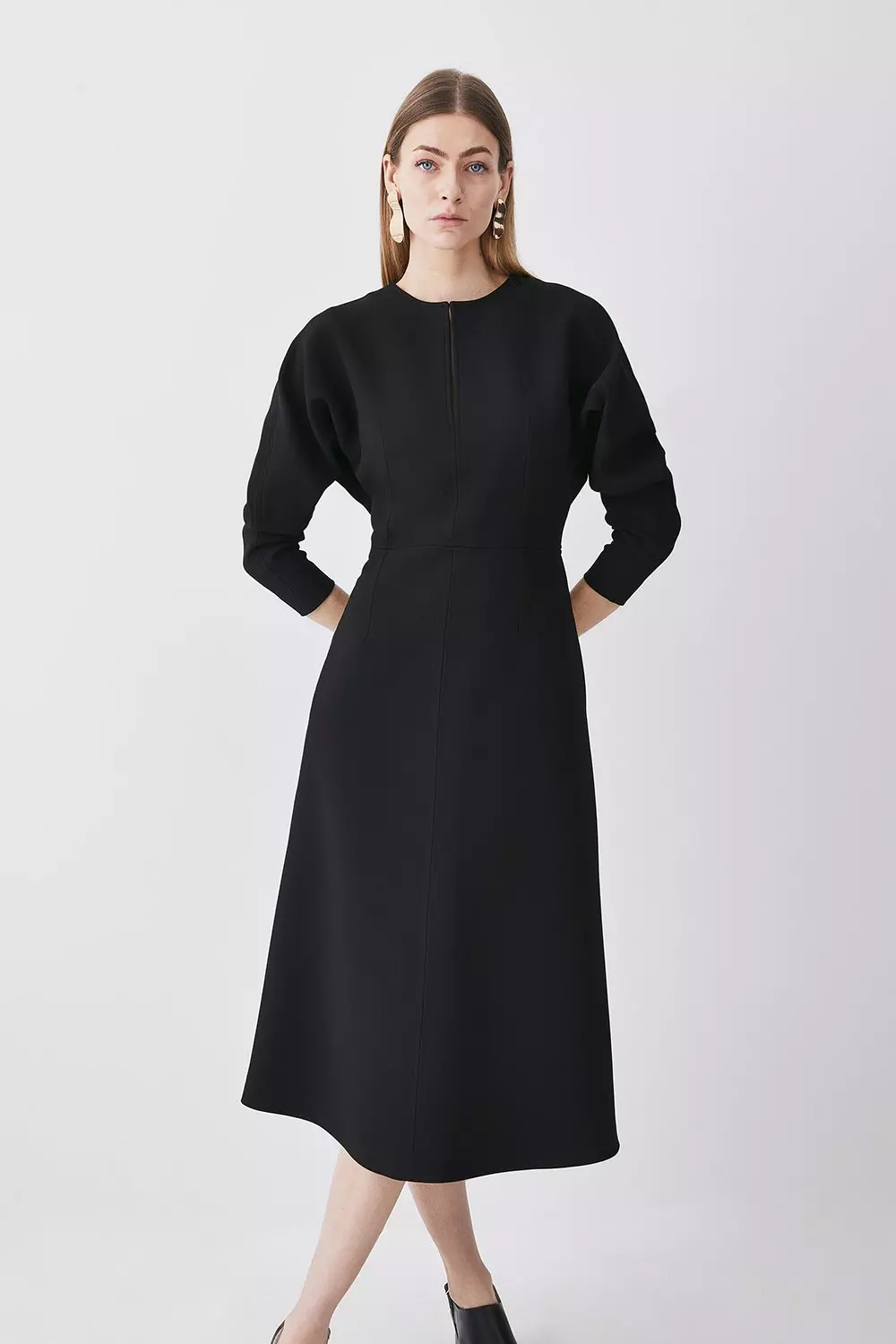 Georgette Asymmetrical Color Block Midi Dress – CHI-CHI NYC