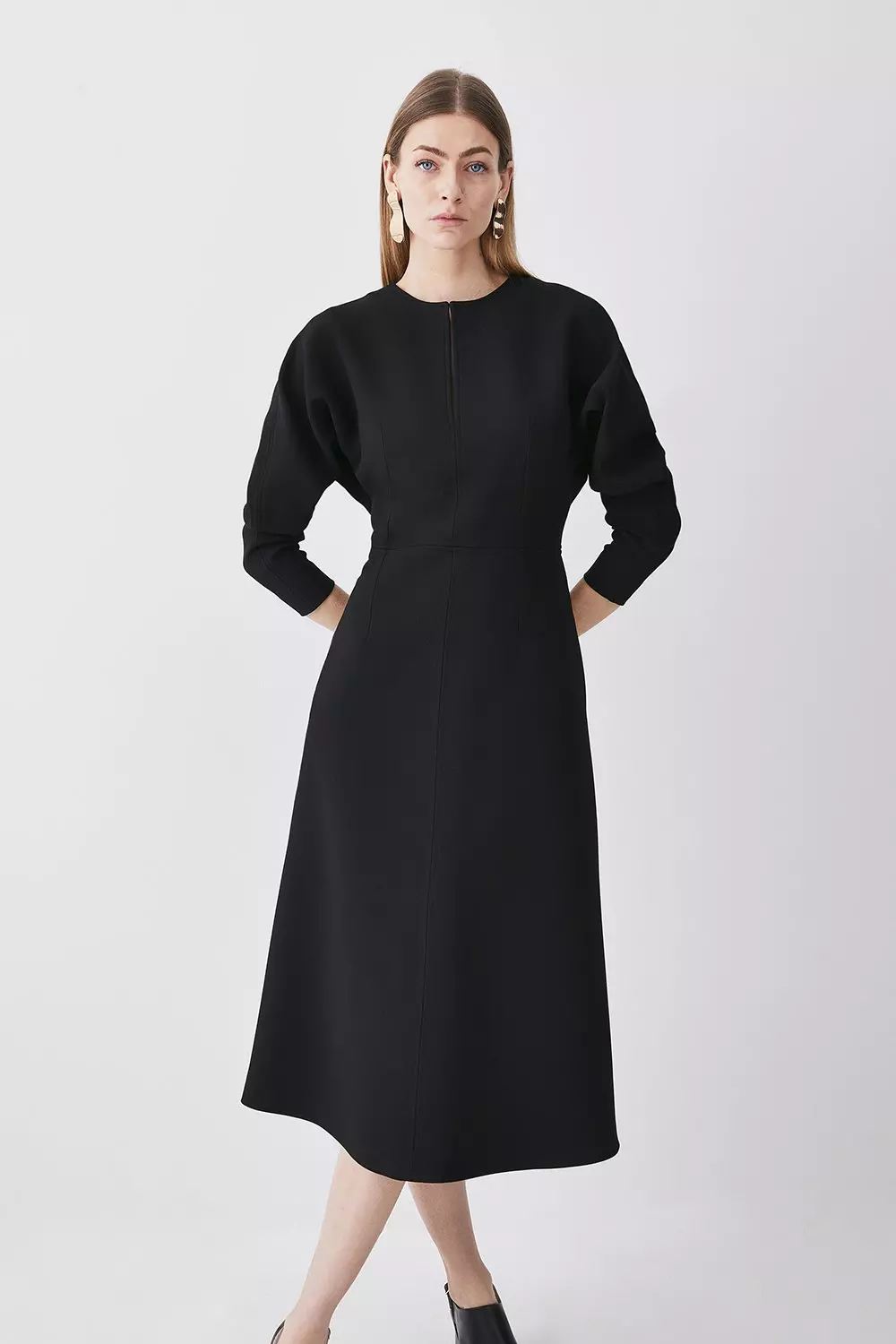 A line midi dress with cheap sleeves