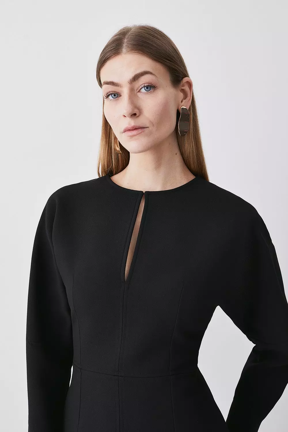 Long sleeve a line midi outlet dress