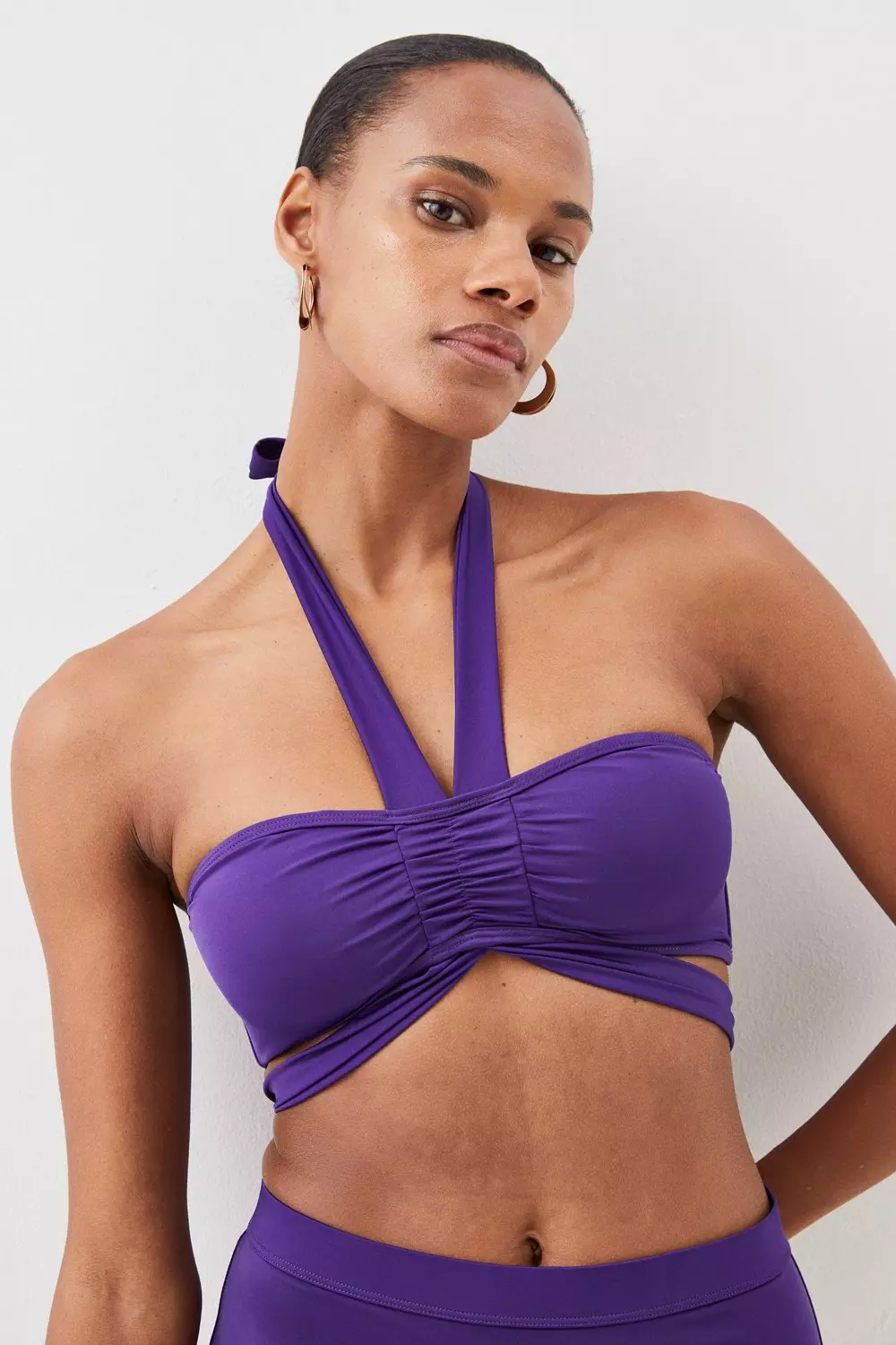 Lavender Swimsuit Cropped Tankini Top