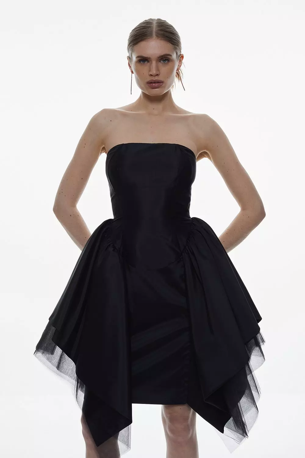 Taffeta & Tulle Bandeau Mini Dress