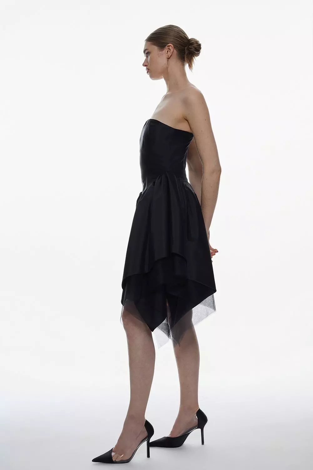 Taffeta & Tulle Bandeau Mini Dress