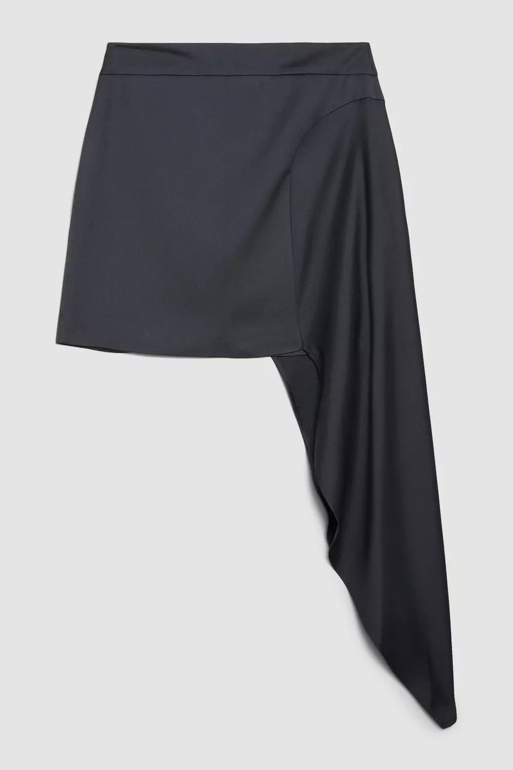 Satin Back Crepe Side Drape Mini Skirt Karen Millen