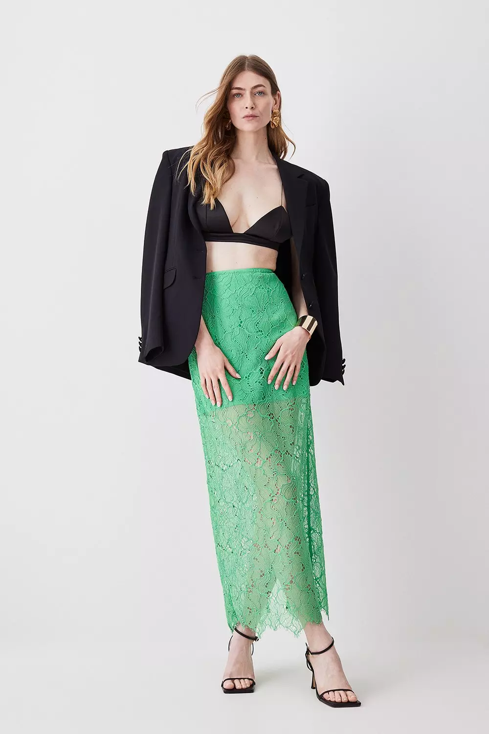 Topshop green hotsell maxi skirt