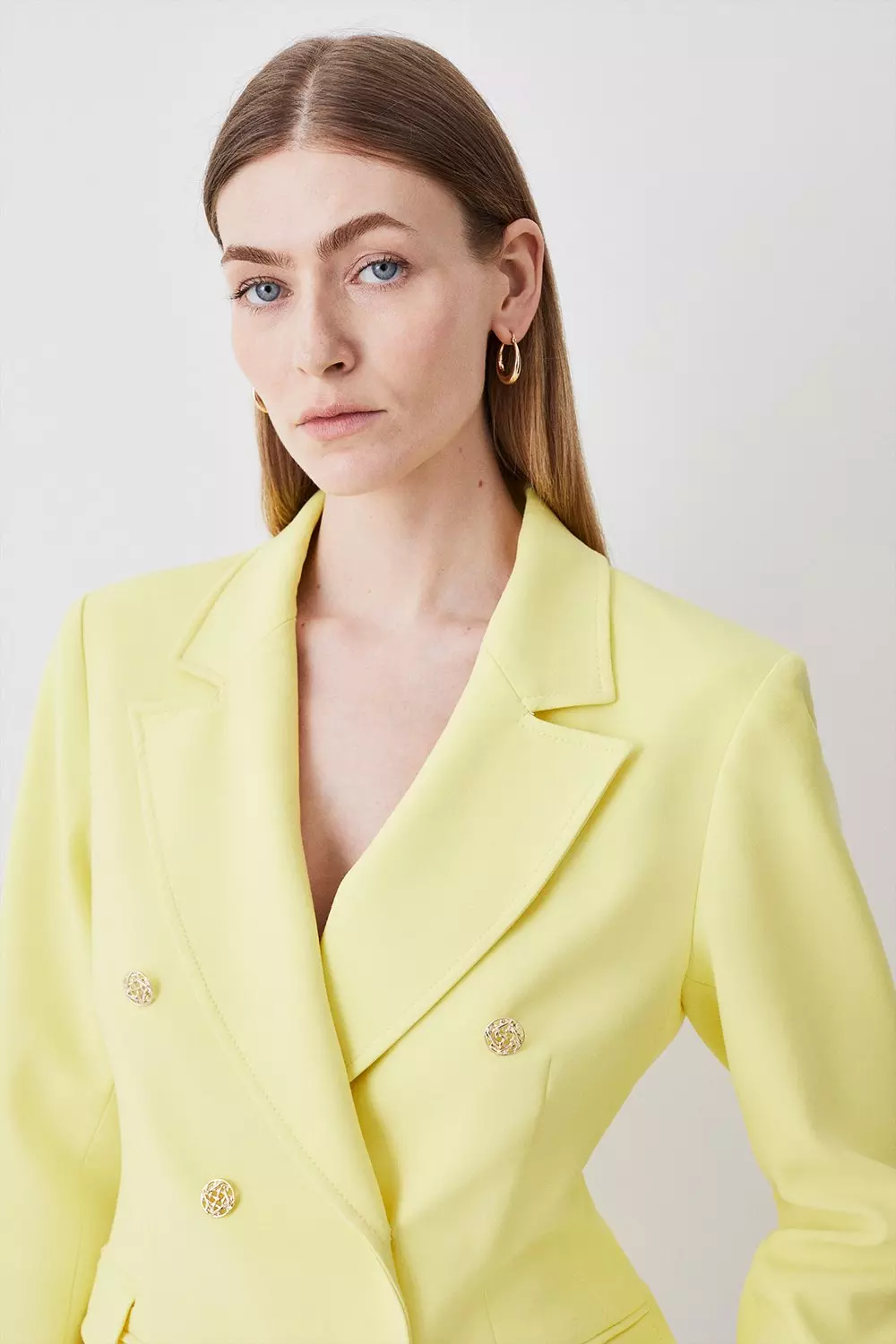 Yellow double clearance breasted jacket