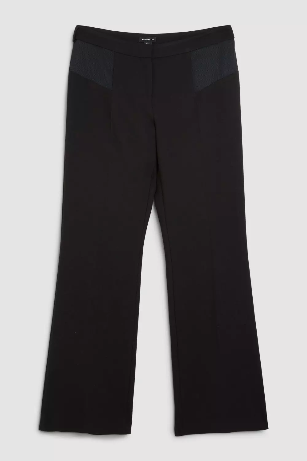 Compact Stretch Contrast Panel Detail Flared Pants