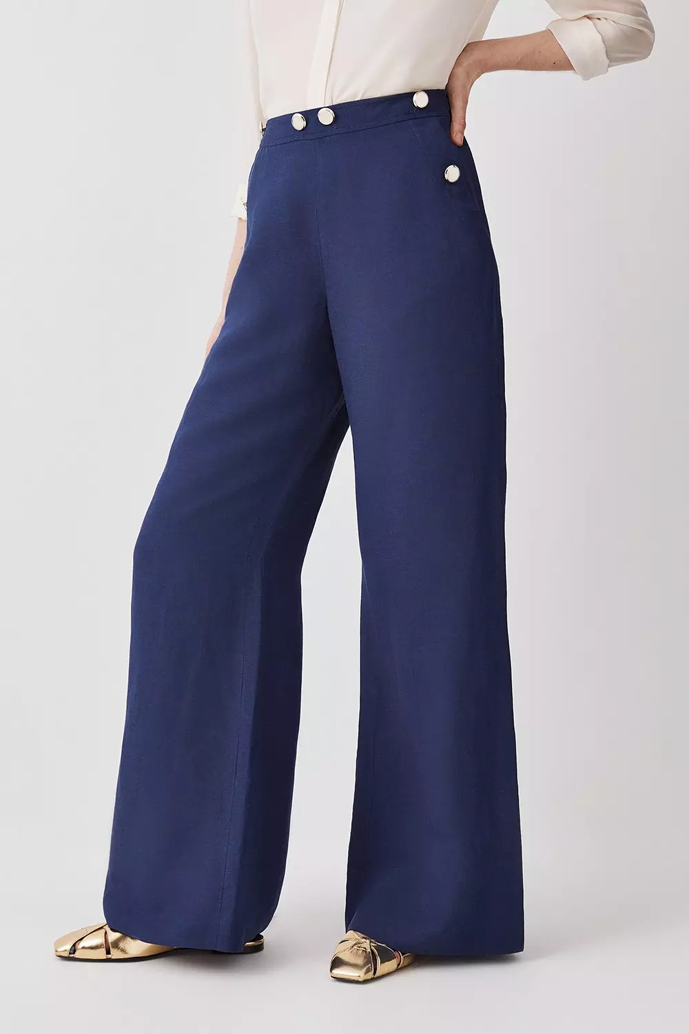 Linen wide leg outlet pants petite