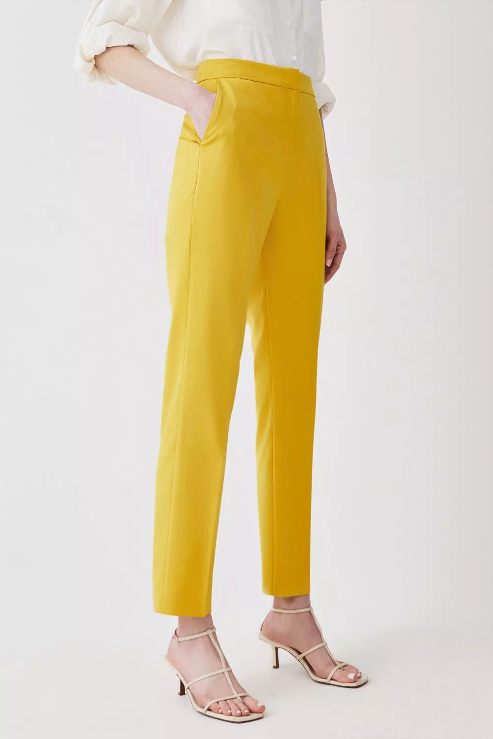 Ochre wide leg outlet trousers