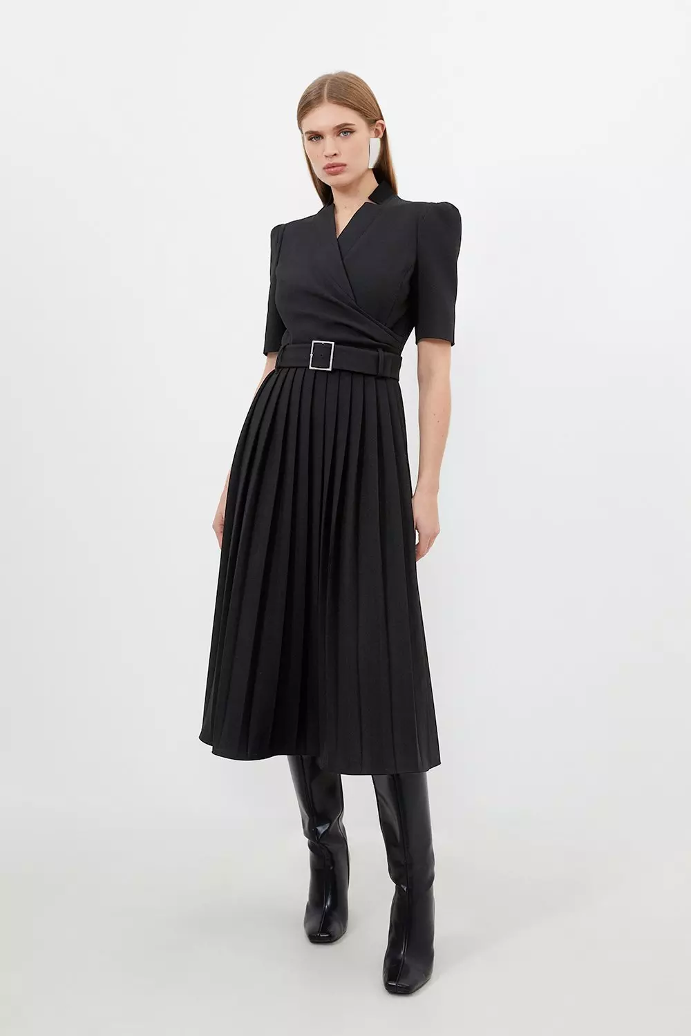 Structured shop wrap dress