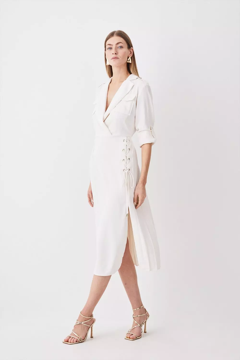 Karen millen white sales shirt dress