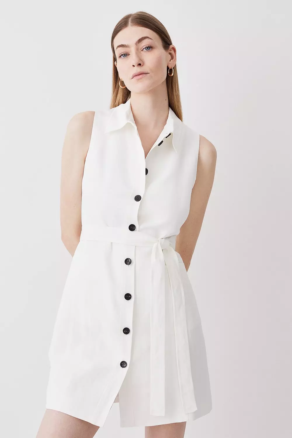 Mini button outlet down dress