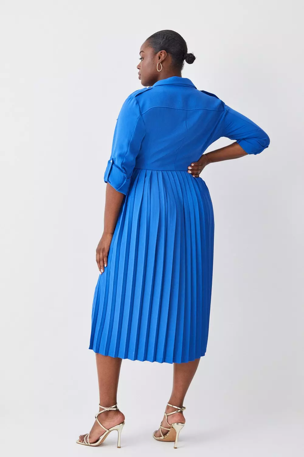 plus size blue shirt dress