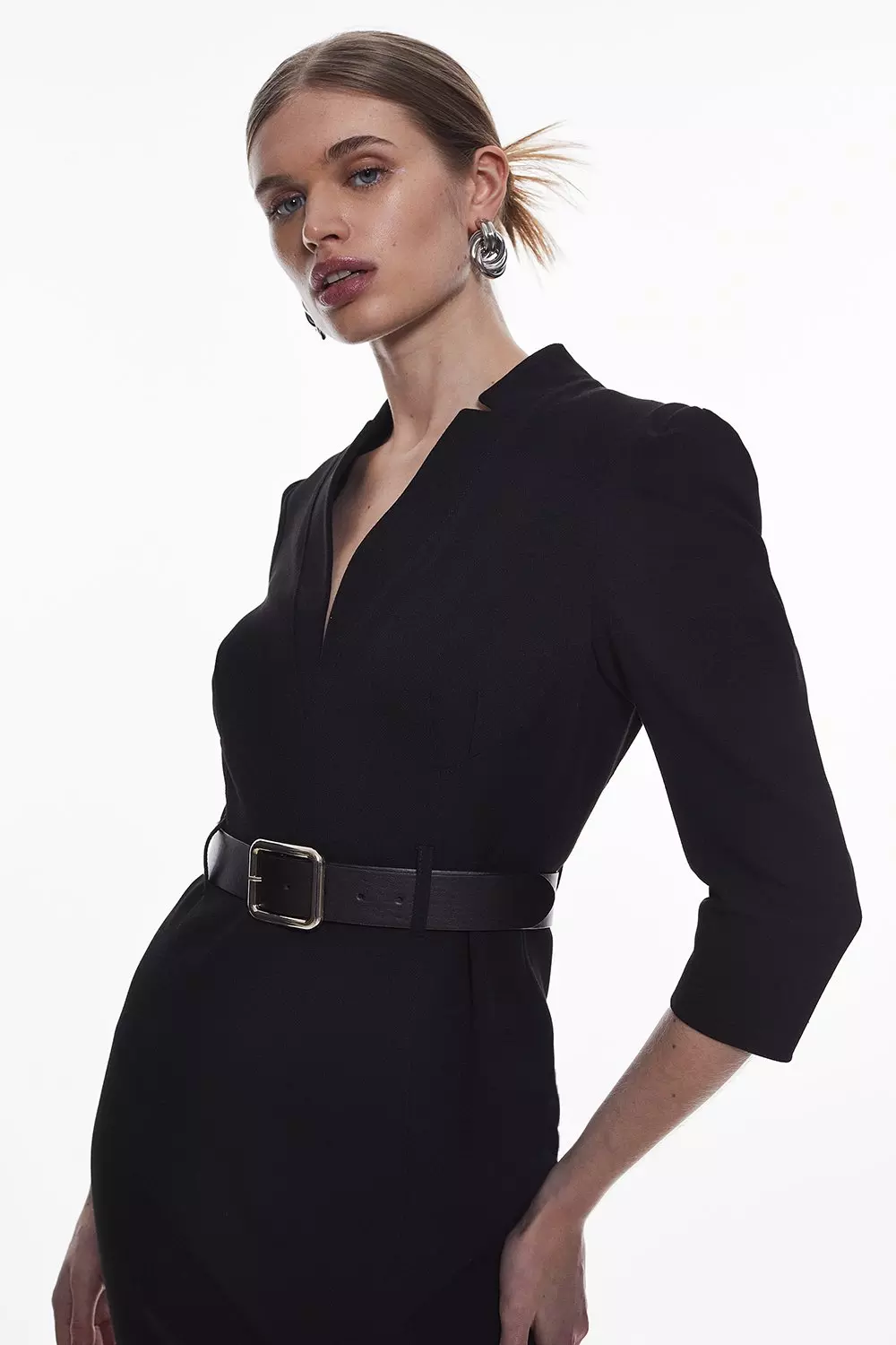 Karen millen forever sales belted sheath dress