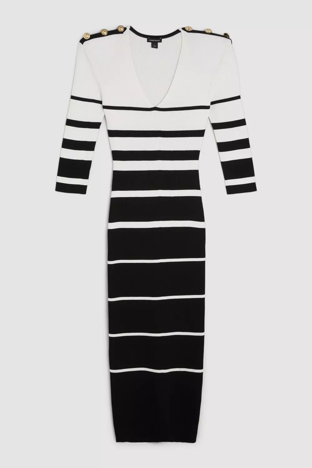 Karen millen black outlet white striped dress