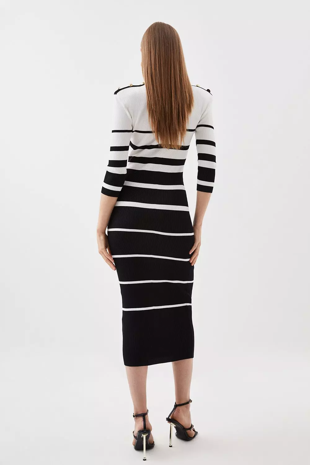 Light Weight All Over Cable Striped Dress | Karen Millen