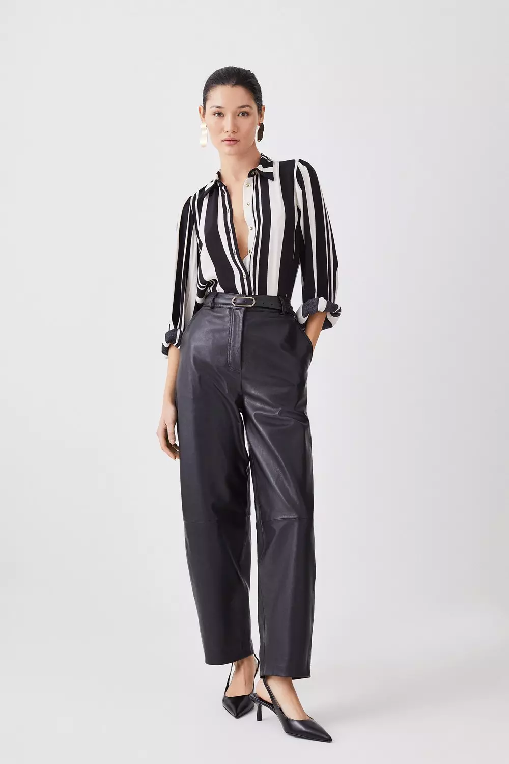 Karen millen faux hot sale leather trousers