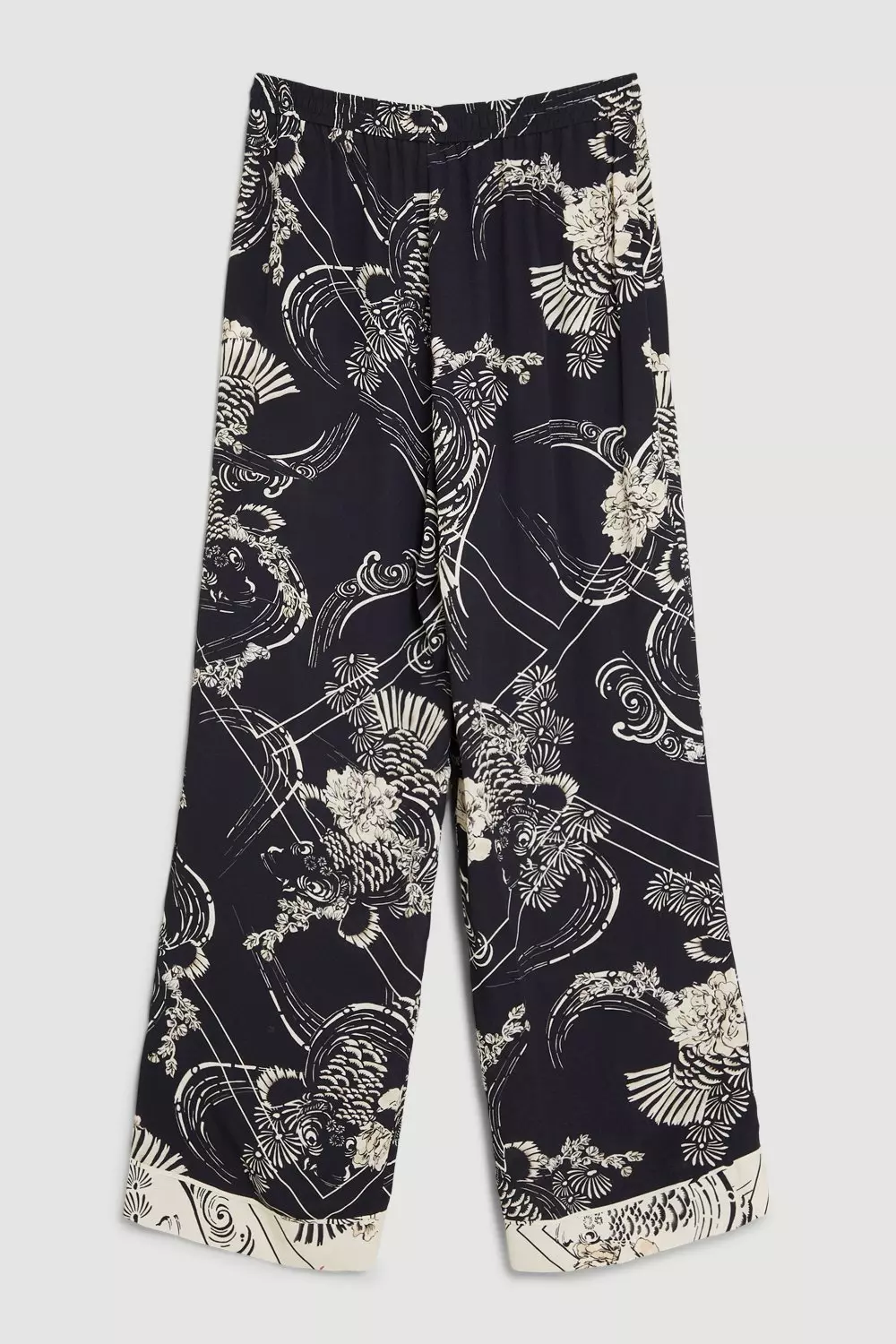 The Founder Koi Printed Woven Pants | Karen Millen