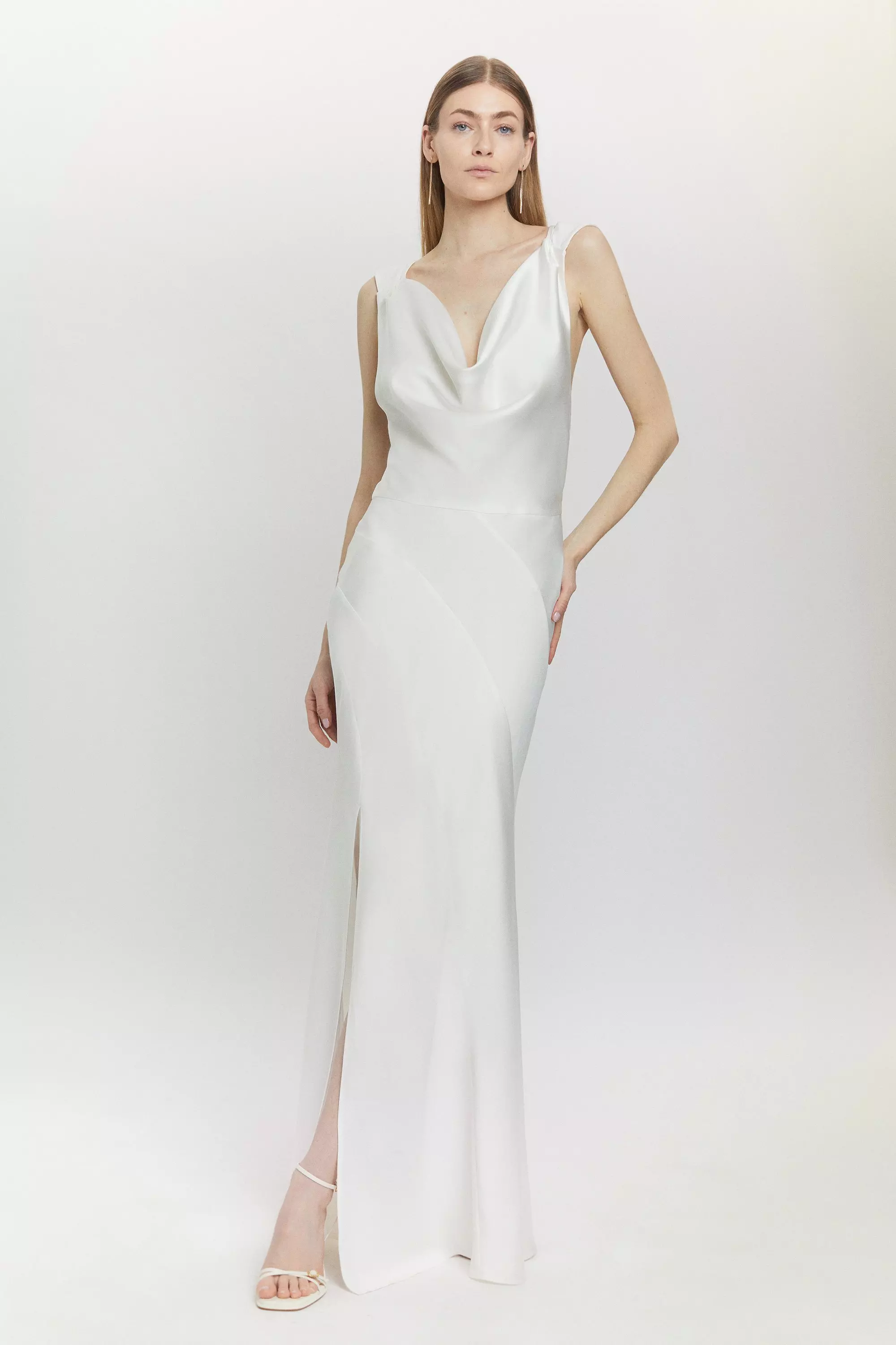 Silk cowl neck on sale gown