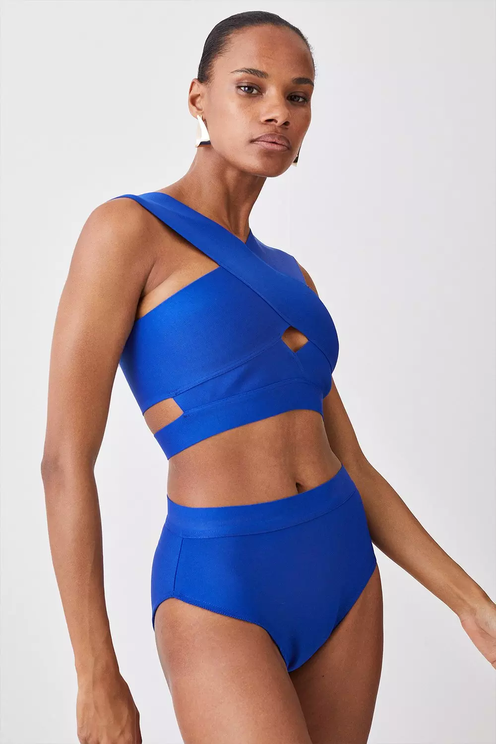 Cobalt blue high hot sale waisted bikini bottoms