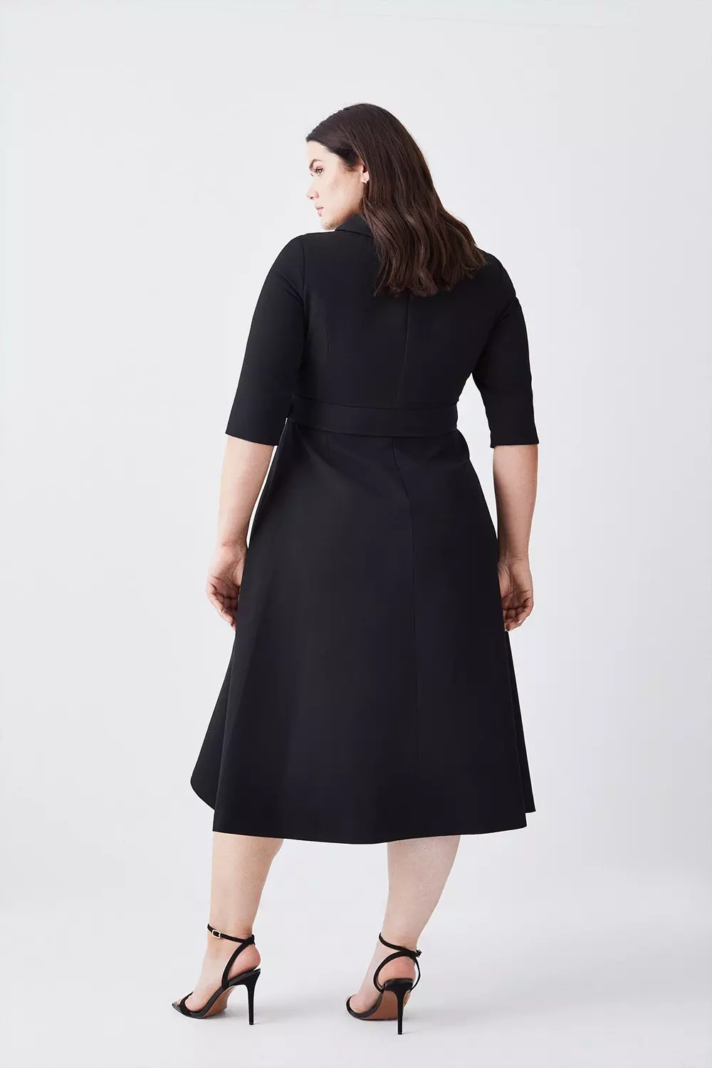 Black knee length hot sale dress plus size