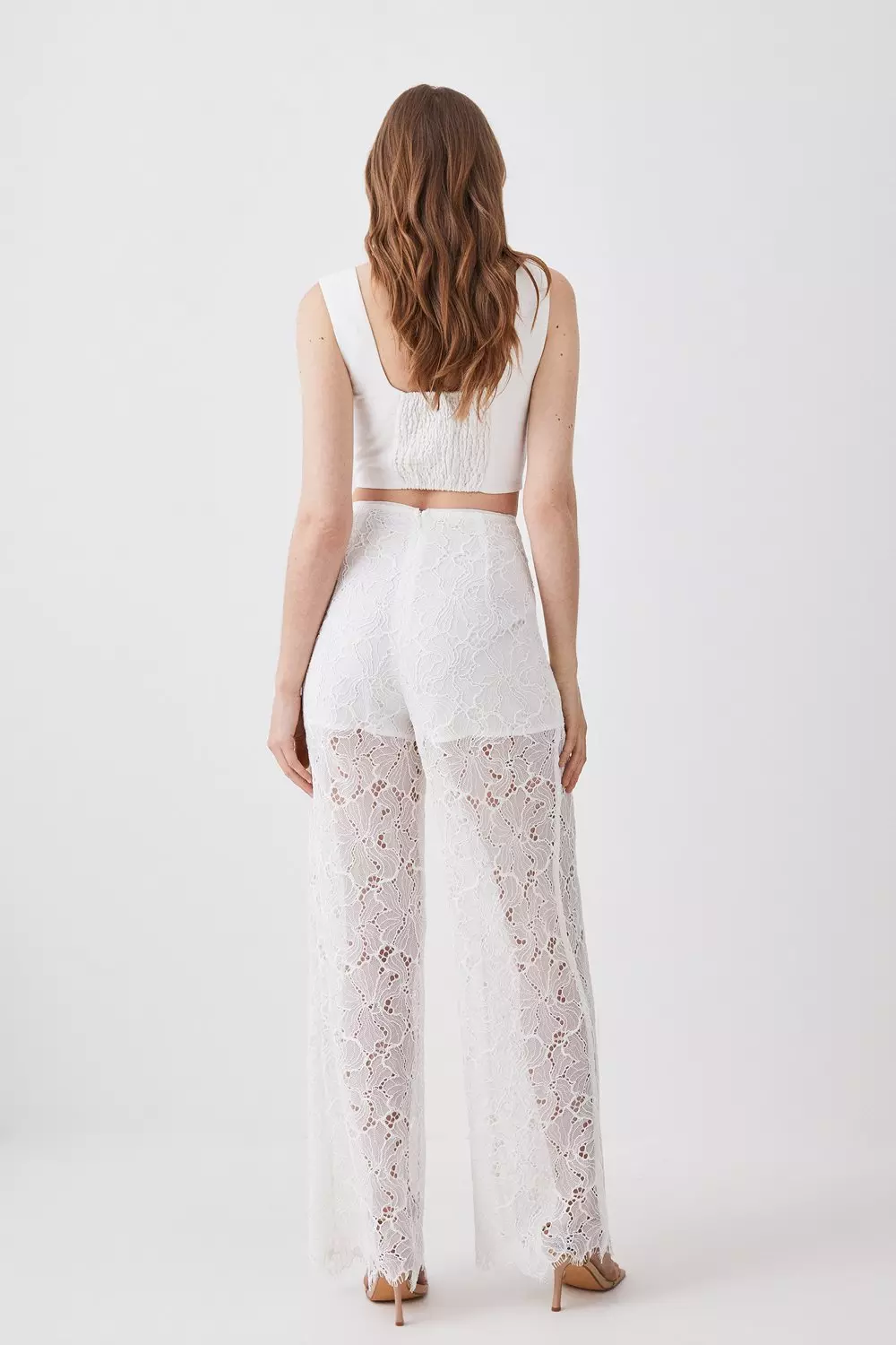 Fashion (White)2021 Summer New Retro Lace Women's Wide-leg Pants