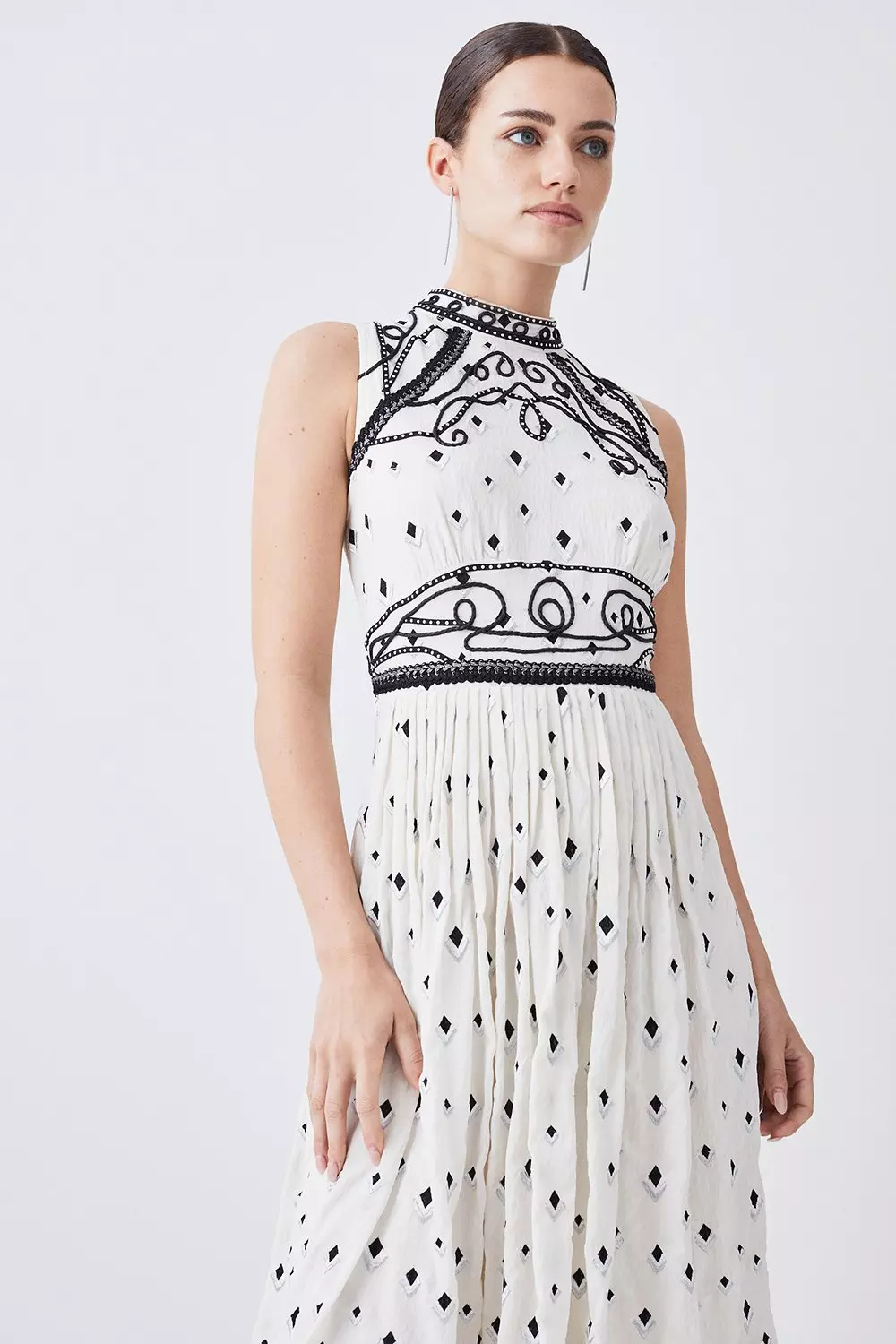 Petite embroidered dress sale