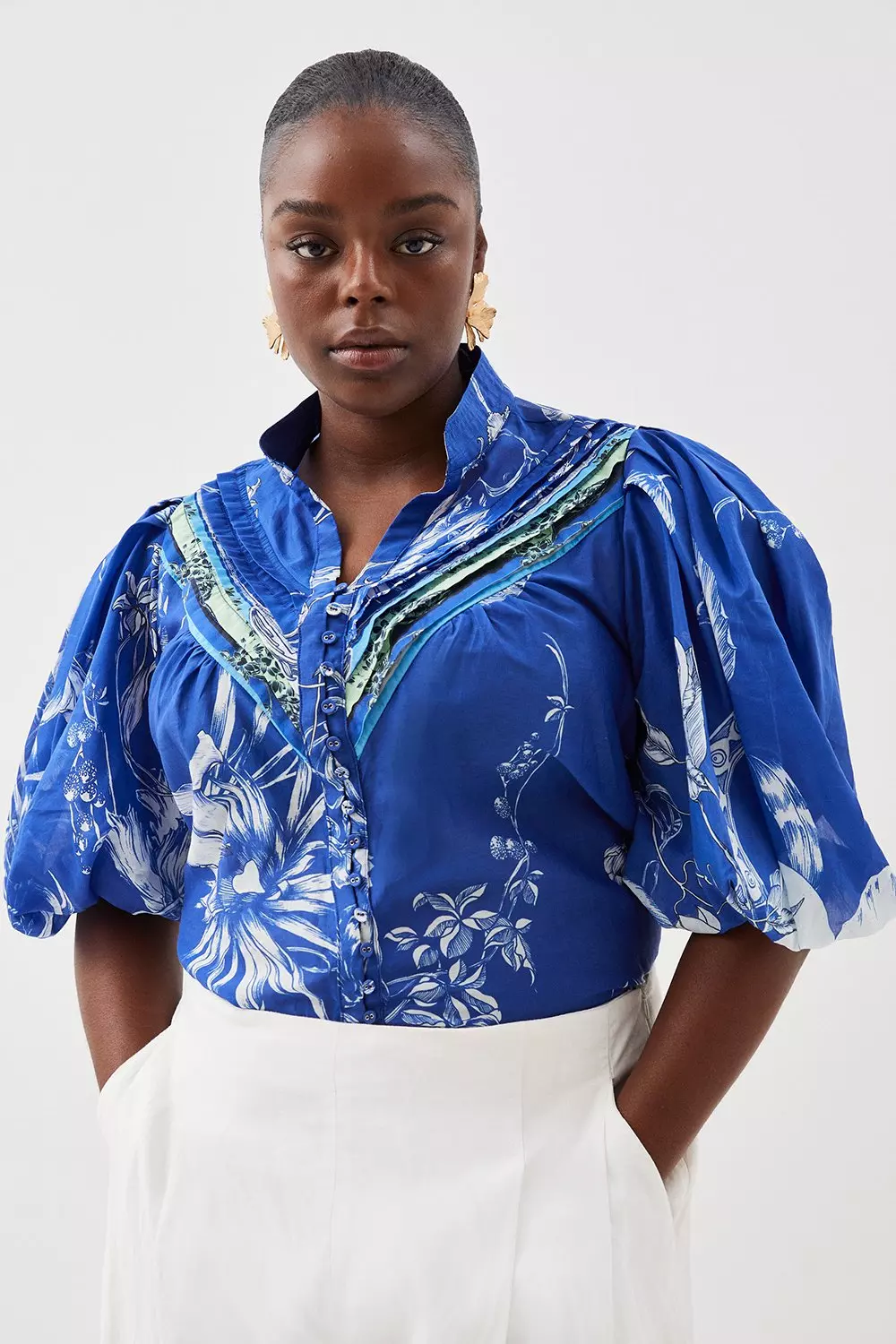 White Silk Plus Size Blouse