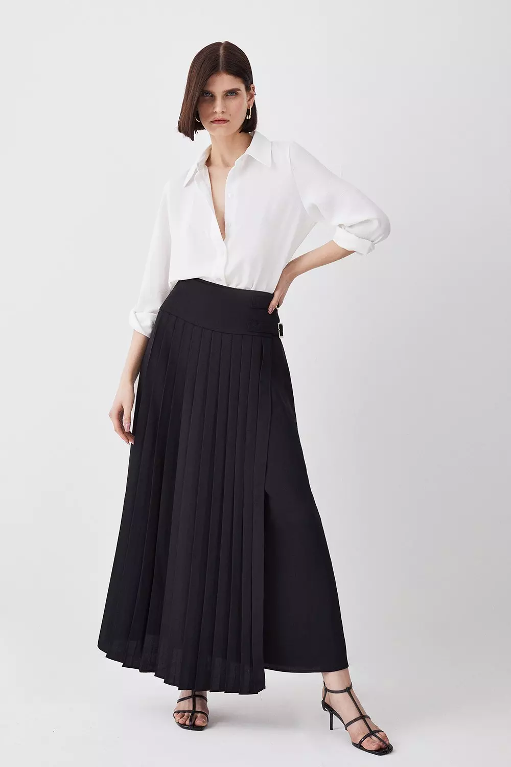 Karen millen discount white pleated skirt