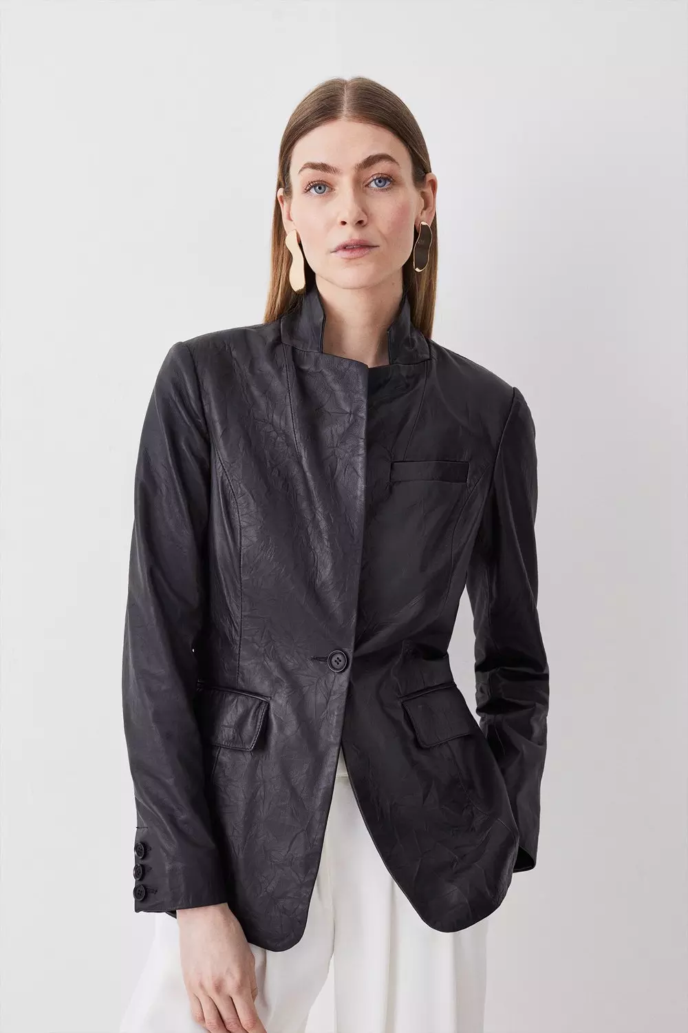 Karen millen leather outlet jacket for sale