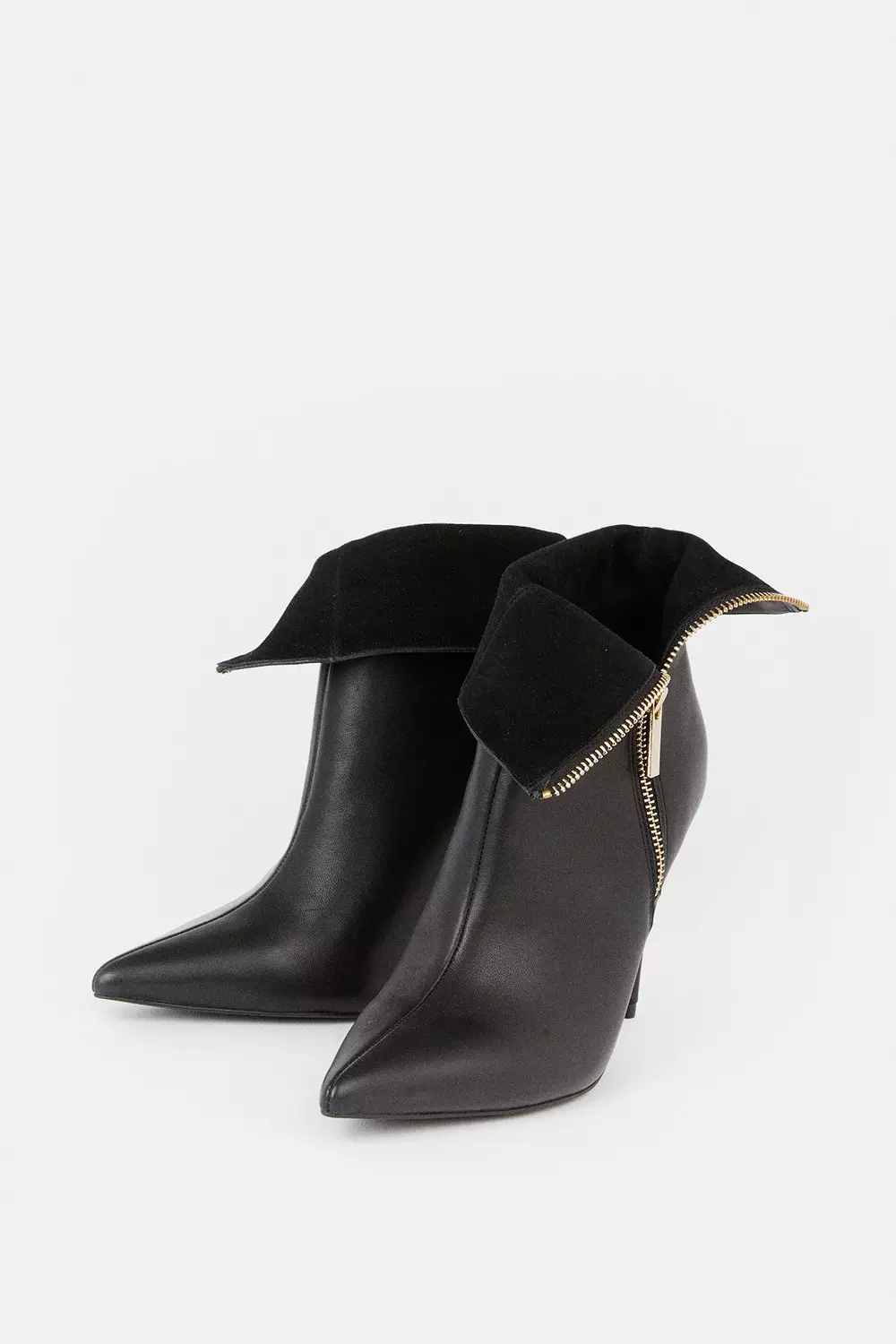 Leather Fold Over Zip Boot Karen Millen