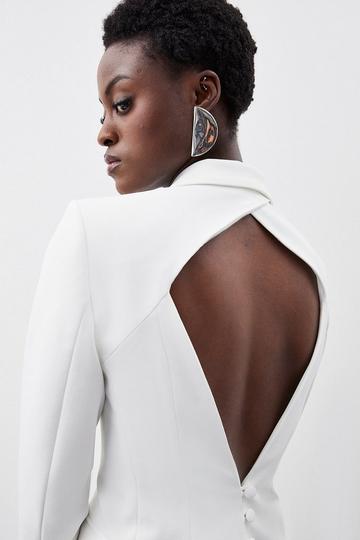 Tailored Open Back Blazer ivory
