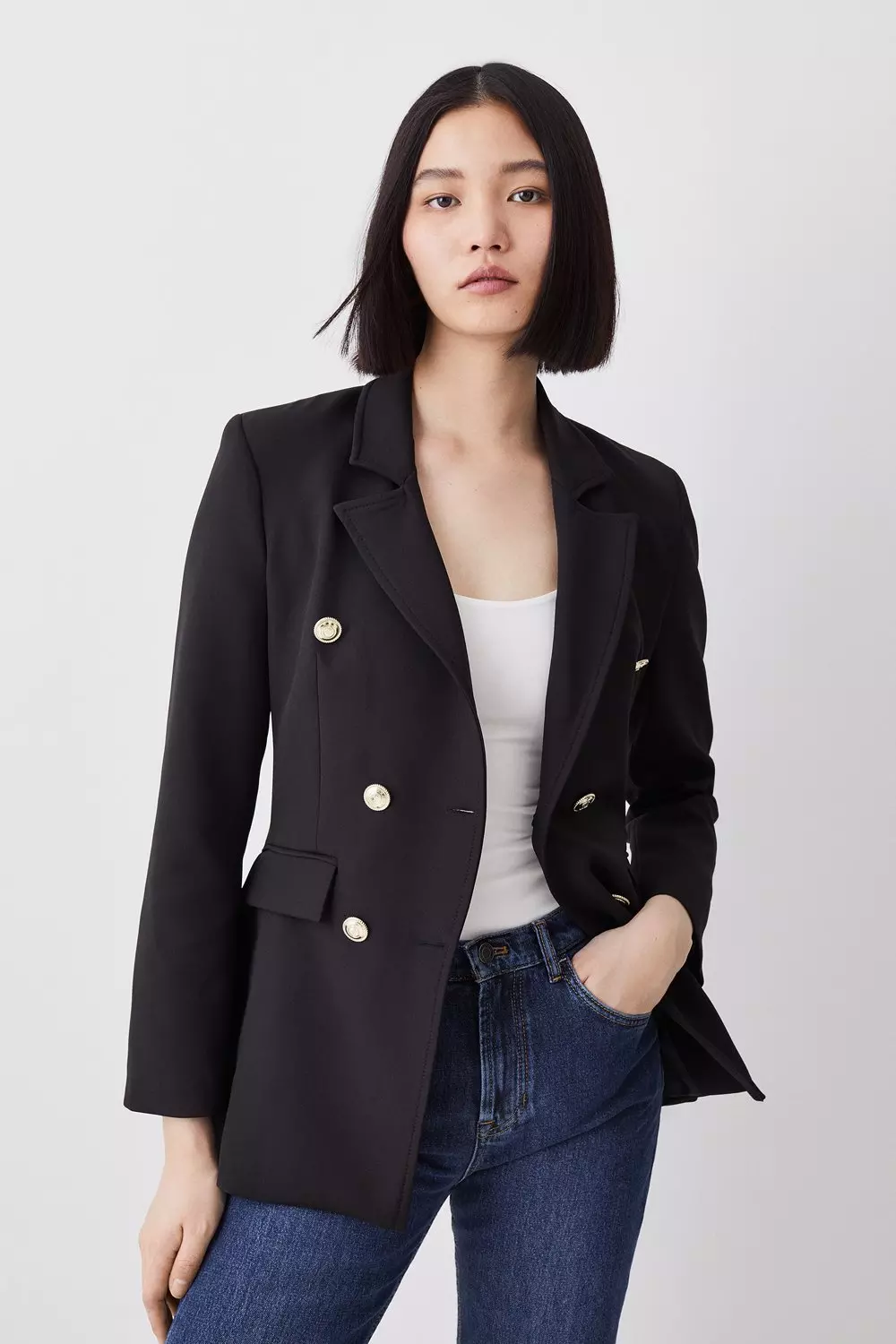 Black military outlet blazer womens