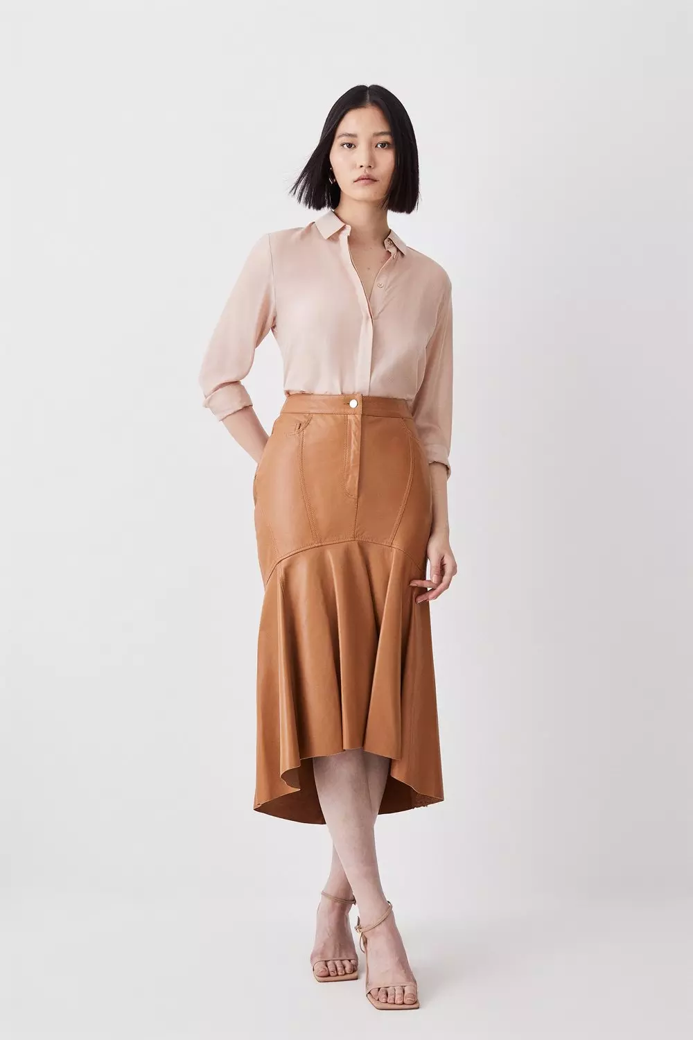 Peplum leather clearance skirt