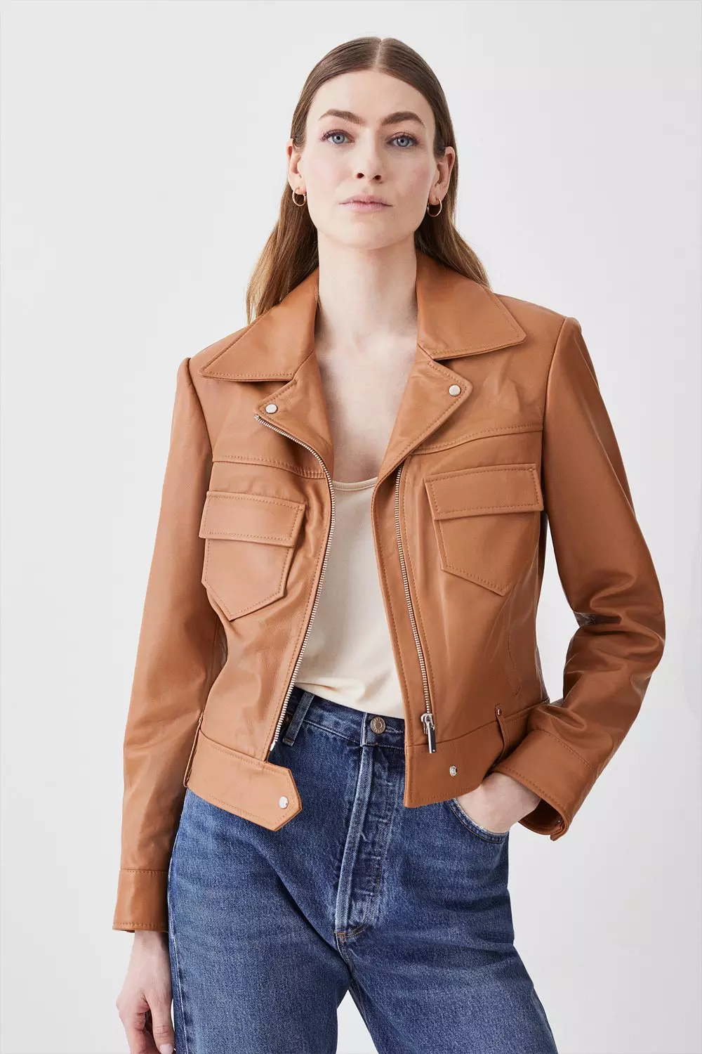 Karen millen leather sale biker jacket