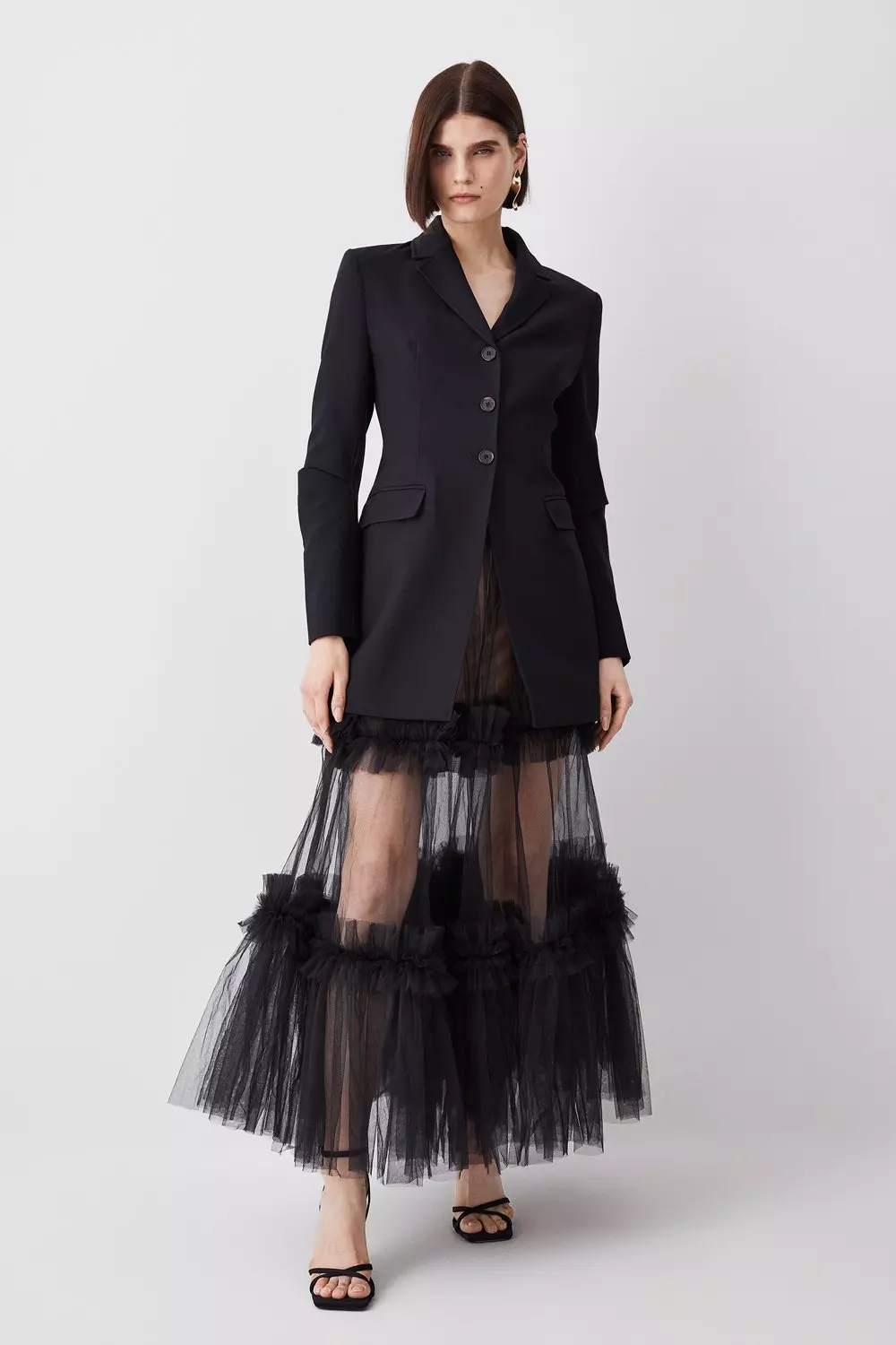 Long Sheer Tulle Skirt