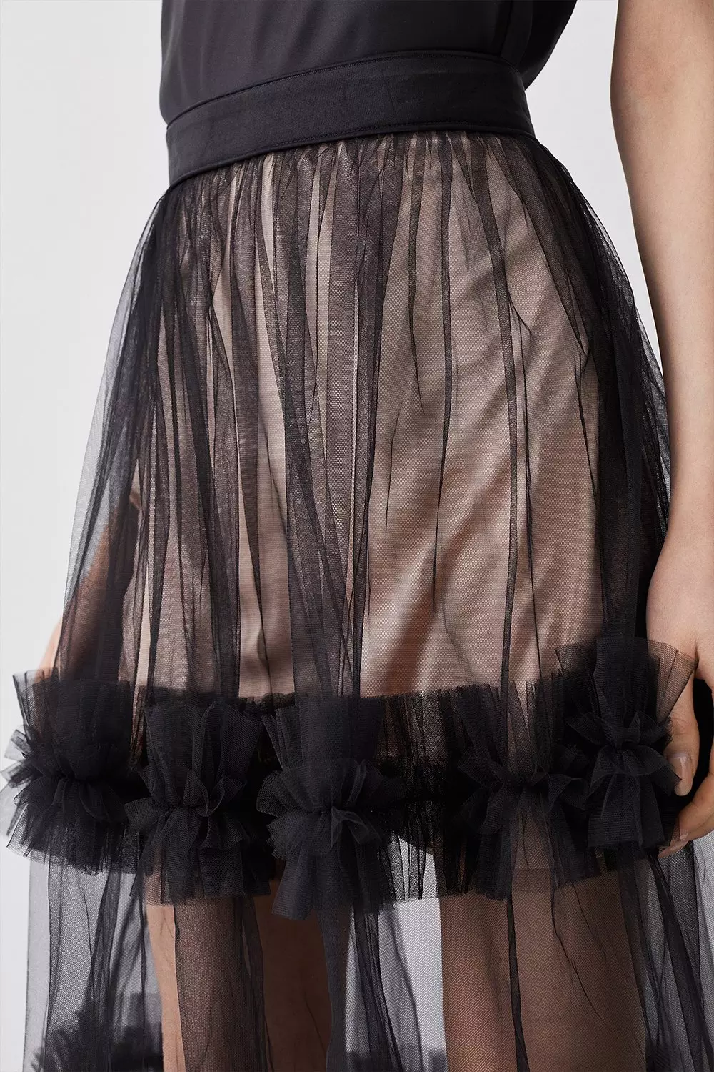 Plus size outlet sheer tulle skirt