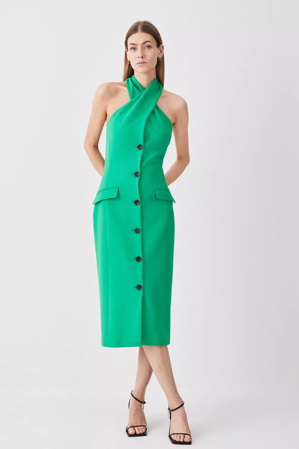 Karen millen high 2024 neck zip dress