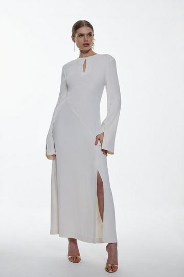 Long Sleeve Column Maxi Dress ivory