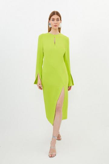 Long Sleeve Column Maxi Dress lime