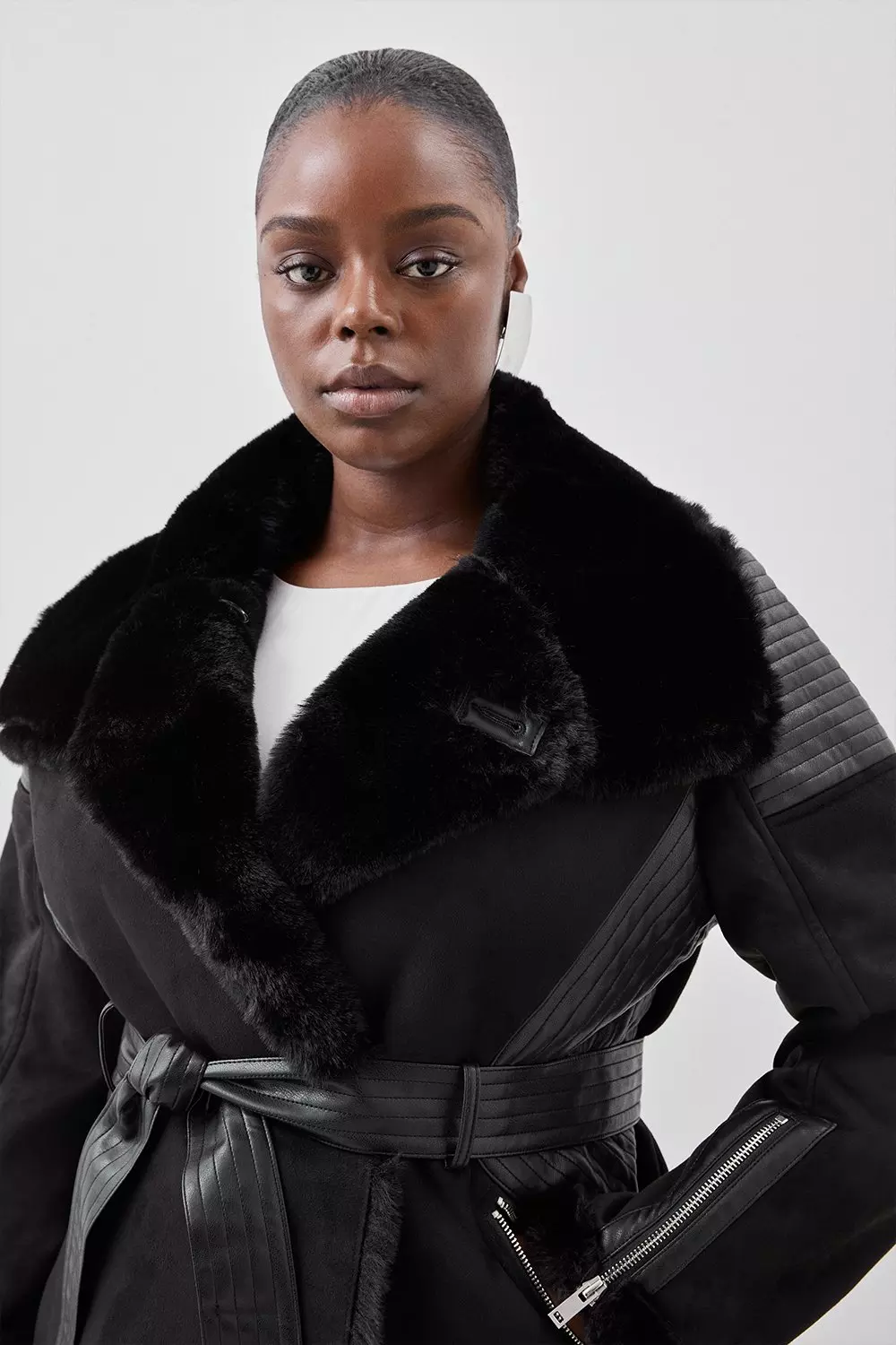 Plus size shearling outlet jacket