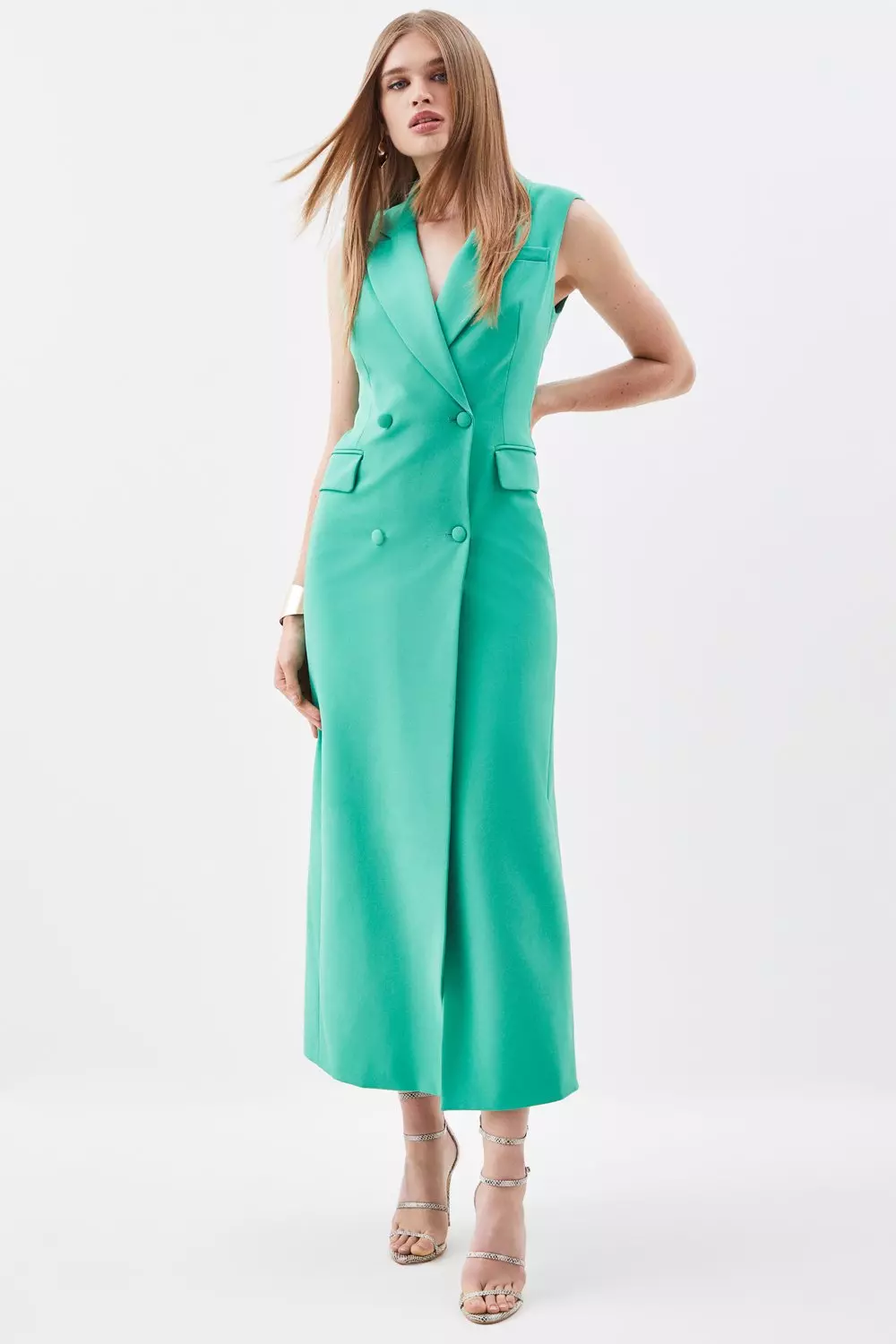 Karen millen maxi tuxedo hot sale dress