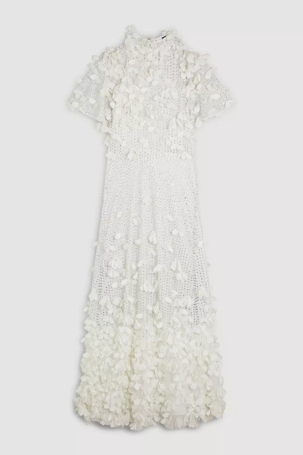 Crystal Applique Angel Sleeve Woven Midaxi Dress | Karen Millen