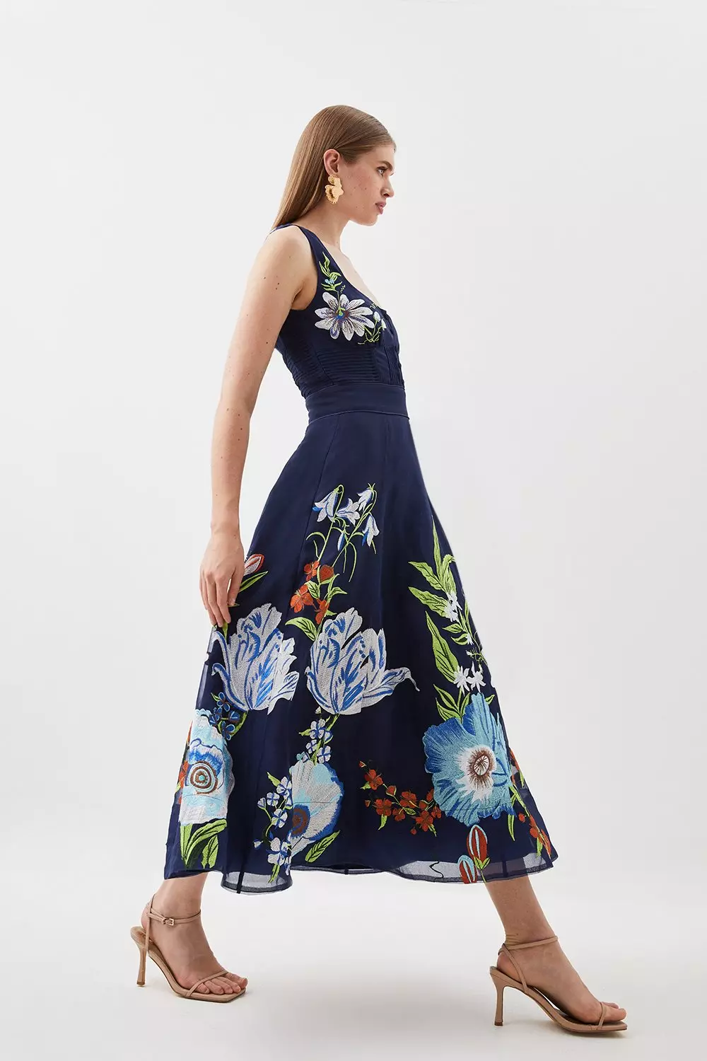 Karen millen sale embroidered midi dress